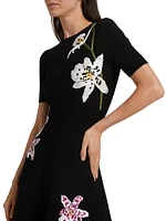 Floral-Embroidered Minidress