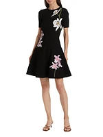 Floral-Embroidered Minidress