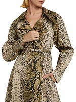 Snake Cotton Double-Breasted Trench Coat