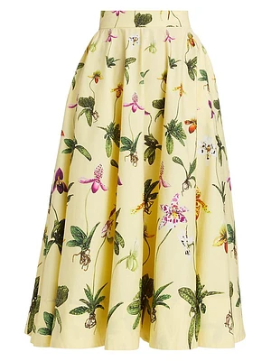 Orchid Stretch-Cotton Poplin Circle Skirt