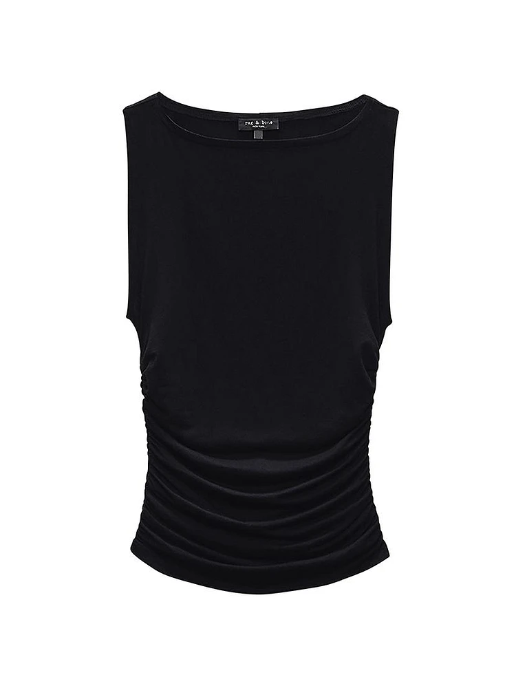 Luca Ruched Sleeveless Tank Top