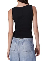 Luca Ruched Sleeveless Tank Top