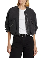 Maggie Cotton-Blend Crop Bomber Jacket