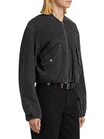 Maggie Cotton-Blend Crop Bomber Jacket