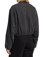 Maggie Cotton-Blend Crop Bomber Jacket