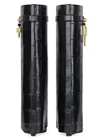 Shark Lock Boots Crocodile Effect Leather
