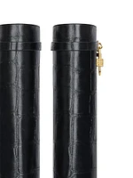 Shark Lock Boots Crocodile Effect Leather