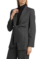 Monia Wool-Blend Tie Blazer