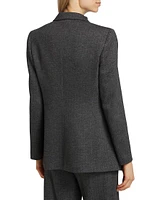 Monia Wool-Blend Tie Blazer