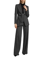 Monia Wool-Blend Tie Blazer