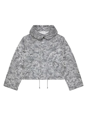 Short Parka in Cat Jacquard