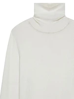 Turtleneck Sweater Wool and Silk with Pearls