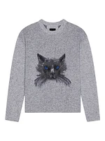 Sweater Wool and Mohair with Cat Jacquard