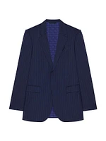 Slim Fit Striped Jacket Wool