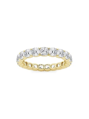 14K Yellow Gold & Cushion-Cut Lab-Grown Diamond Eternity Band/3.00-5.00 TCW