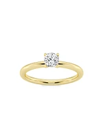 14K Gold & Cushion-Cut Lab-Grown Diamond Solitaire Ring/0.50-5.00 TCW
