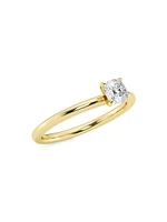 14K Gold & Cushion-Cut Lab-Grown Diamond Solitaire Ring/0.50-5.00 TCW
