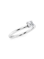 14K Gold & Cushion-Cut Lab-Grown Diamond Solitaire Ring/0.50-5.00 TCW