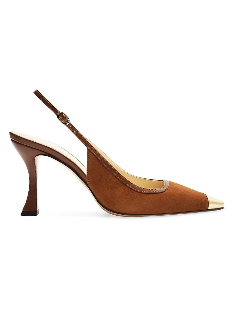 Olivia 85MM Leather Cap-Toe Pumps