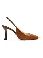 Olivia 85MM Leather Cap-Toe Pumps