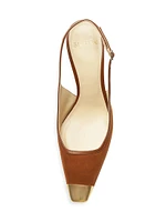 Olivia 85MM Leather Cap-Toe Pumps