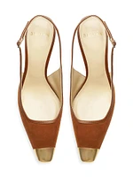 Olivia 85MM Leather Cap-Toe Pumps