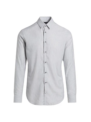 Textured Cotton Button-Up Shirt