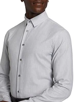 Textured Cotton Button-Up Shirt