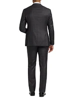 Windowpane Check Wool Suit