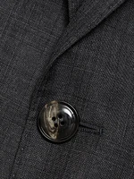 Windowpane Check Wool Suit