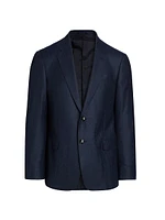 Micro Houndstooth Wool Slim-Fit Blazer