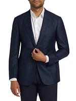 Micro Houndstooth Wool Slim-Fit Blazer