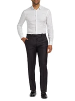 Textured Solid Wool Trousers