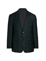 Plaid Wool-Cashmere Single-Breasted Blazer