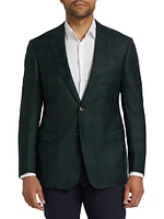 Plaid Wool-Cashmere Single-Breasted Blazer