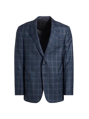 Windowpane Plaid Wool Jacket