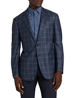 Windowpane Plaid Wool Jacket