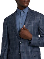 Windowpane Plaid Wool Jacket