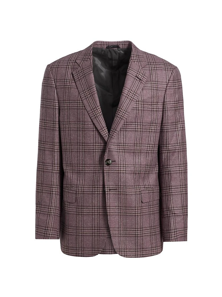 Plaid Tailored Wool Jacket