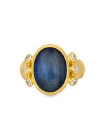 Rune 24K Yellow Gold, Kyanite & 0.54 TCW Diamond Cocktail Ring