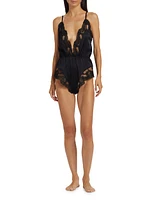 Voltaire Lace-Trim Teddy