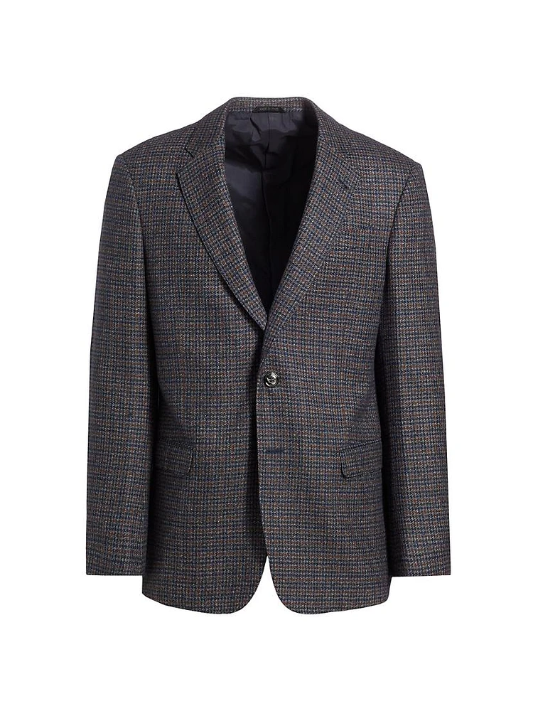 Check Wool & Cashmere Jacket