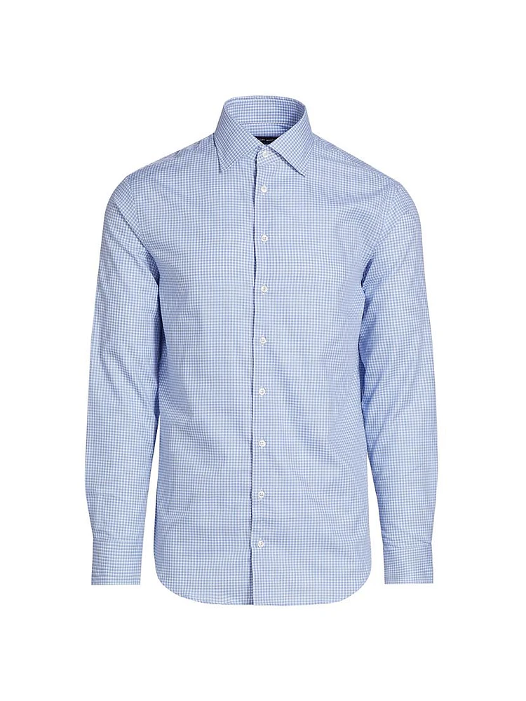 Plaid Cotton Front-Button Shirt