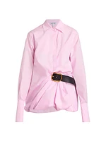 Belted Cotton-Blend Shirt