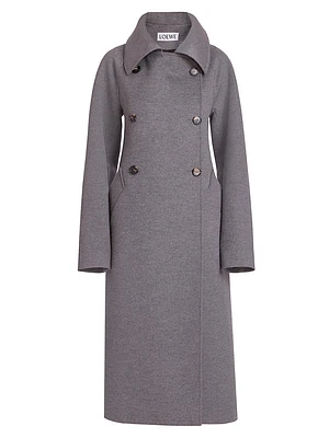 Double-Breasted Wool-Cashmere Coat