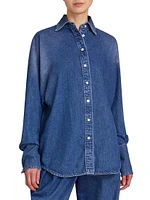 Draped Denim Shirt