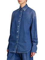 Draped Denim Shirt