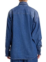 Draped Denim Shirt