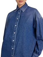 Draped Denim Shirt