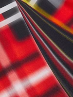 Plaid Pleated Crêpe Jersey Maxi Dress